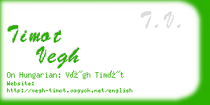 timot vegh business card